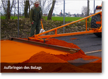INTERGREEN HOMEPAGE BELAGSARTEN Tenne Sand 002 Aufbringung Belag