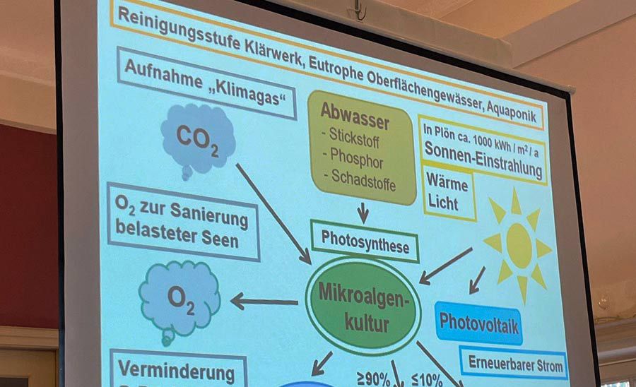 Mikroalgen im Zentrum der Wasseraufbereitung beim DRG-Vortrag von Prof. Schulz, Uni Kiel.